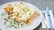 Bristly chicken breast, rice-bizzi