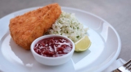 Gebackene Brie-Käse, Jasminreis, Johannisbeer