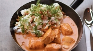 Welsgulasch, Topfenfleckerl