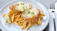 Sertés Cordon Bleu, hasábburgonya